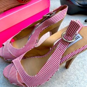 Cute red and white heels